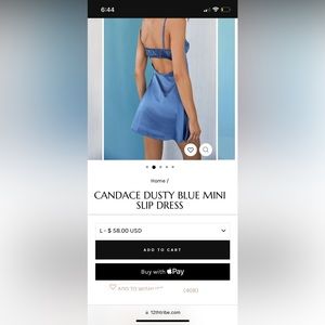 12th tribe blue satin slip dress